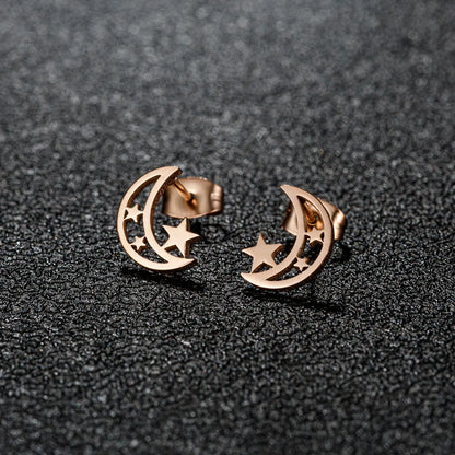 1 Pair Simple Style Classic Style Geometric Polishing Plating 304 Stainless Steel 18K Gold Plated Ear Studs