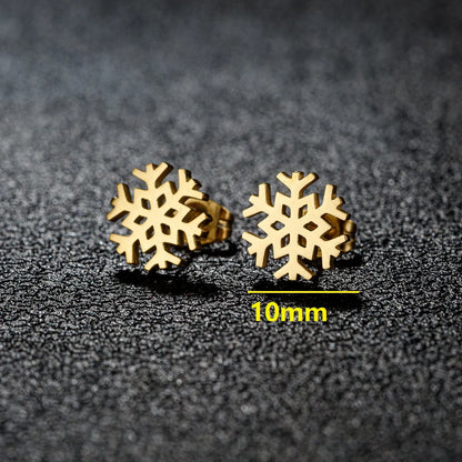 1 Pair Simple Style Classic Style Geometric Polishing Plating 304 Stainless Steel 18K Gold Plated Ear Studs