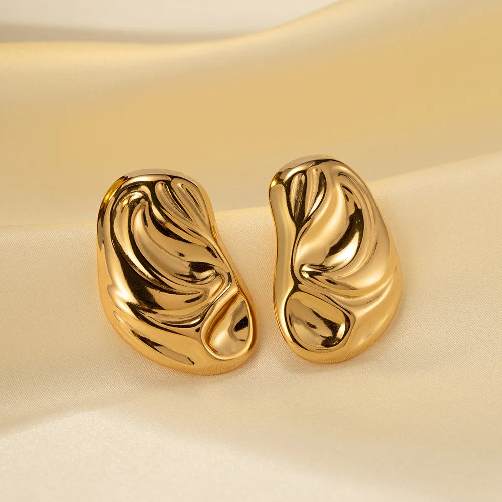 1 Pair Simple Style Classic Style Geometric Solid Color Plating 304 Stainless Steel Ear Studs