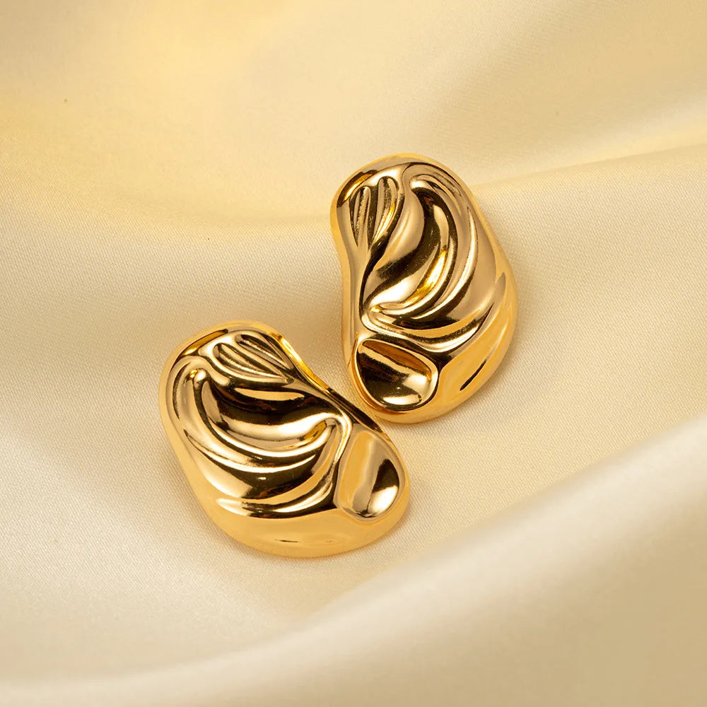 1 Pair Simple Style Classic Style Geometric Solid Color Plating 304 Stainless Steel Ear Studs