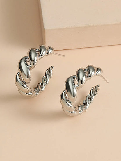 1 Pair Simple Style Classic Style Geometric Zinc Alloy White Gold Plated Ear Studs