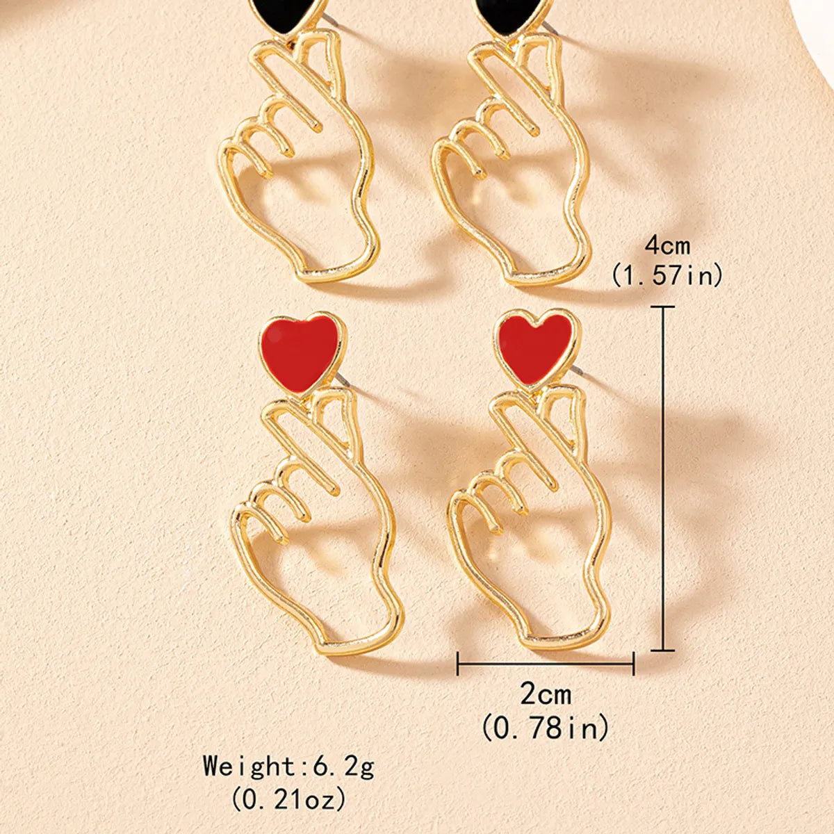 1 Pair Simple Style Classic Style Gesture Zinc Alloy Drop Earrings