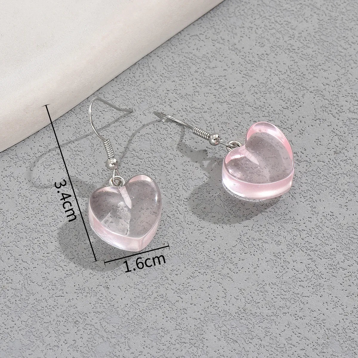 1 Pair Simple Style Classic Style Heart Shape Arylic Drop Earrings