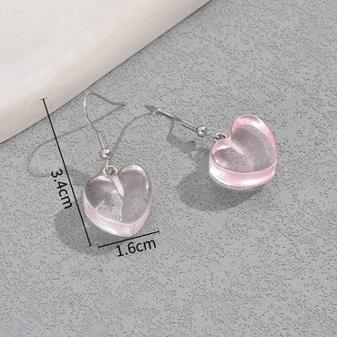 1 Pair Simple Style Classic Style Heart Shape Arylic Drop Earrings