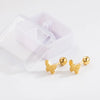 1 Pair Simple Style Classic Style Heart Shape Bow Knot Plating 304 Stainless Steel 14K Gold Plated Ear Studs