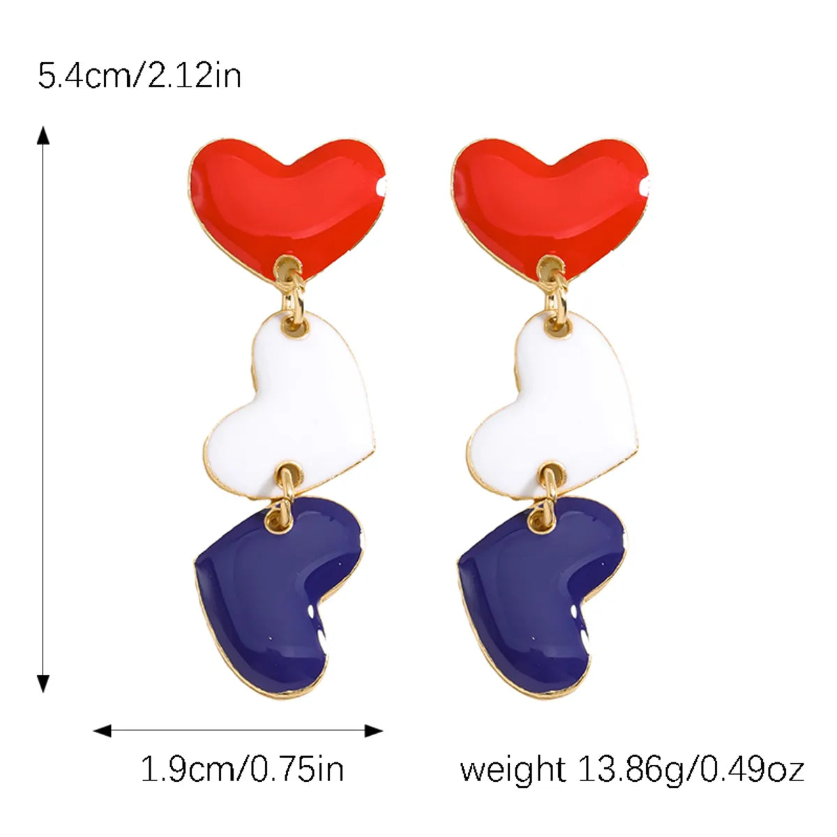 1 Pair Simple Style Classic Style Heart Shape Enamel Alloy Drop Earrings