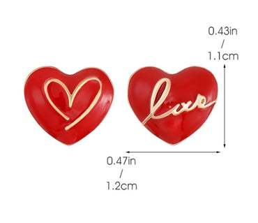 1 Pair Simple Style Classic Style Heart Shape Enamel Alloy Ear Studs