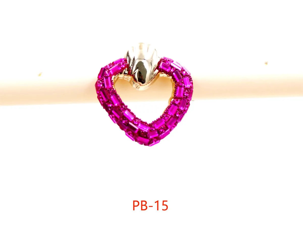 1 Pair Simple Style Classic Style Heart Shape Inlay 304 Stainless Steel Rhinestones Ear Studs