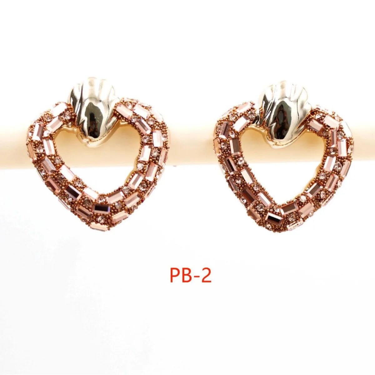 1 Pair Simple Style Classic Style Heart Shape Inlay 304 Stainless Steel Rhinestones Ear Studs