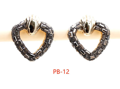 1 Pair Simple Style Classic Style Heart Shape Inlay 304 Stainless Steel Rhinestones Ear Studs