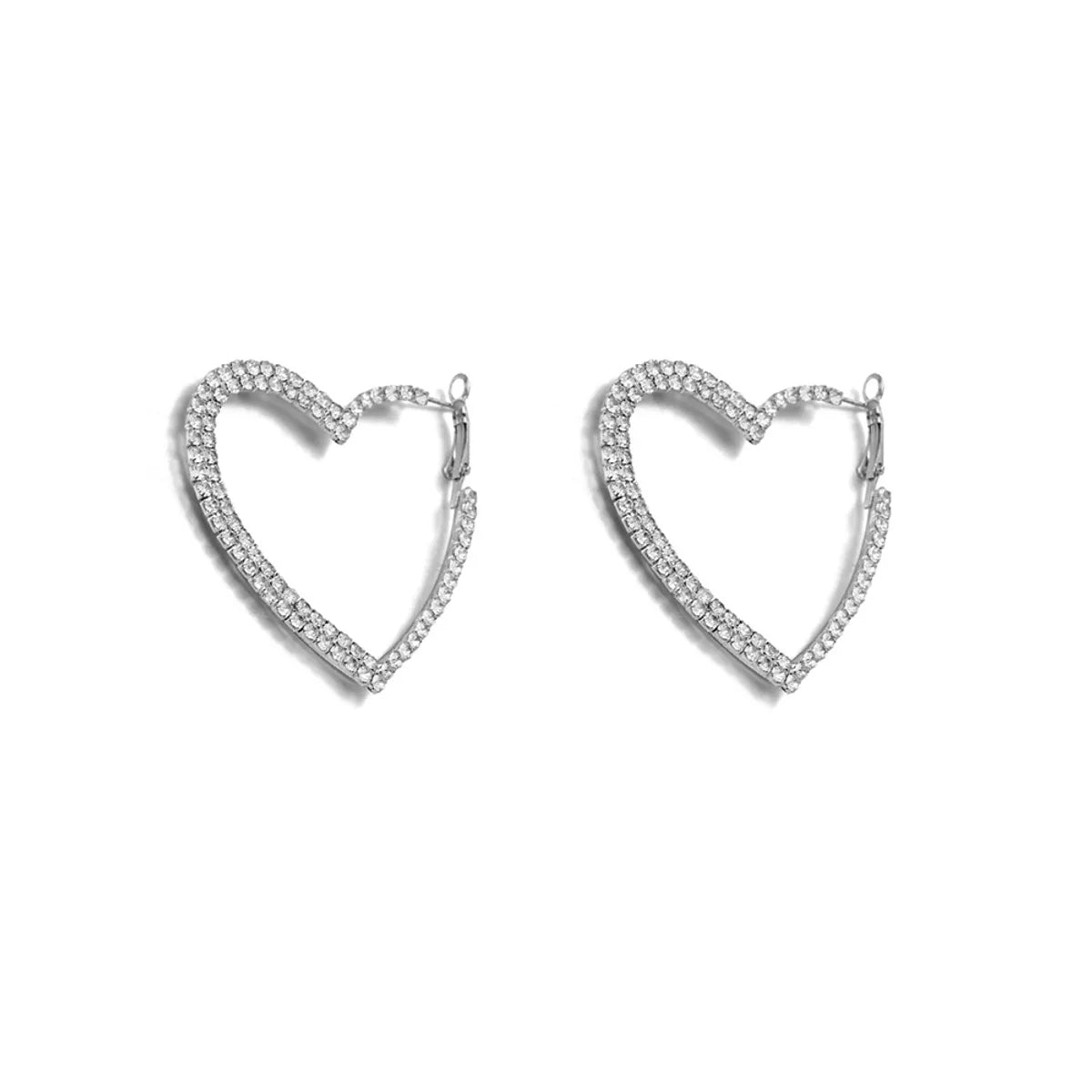 1 Pair Simple Style Classic Style Heart Shape Inlay Alloy Zircon Earrings