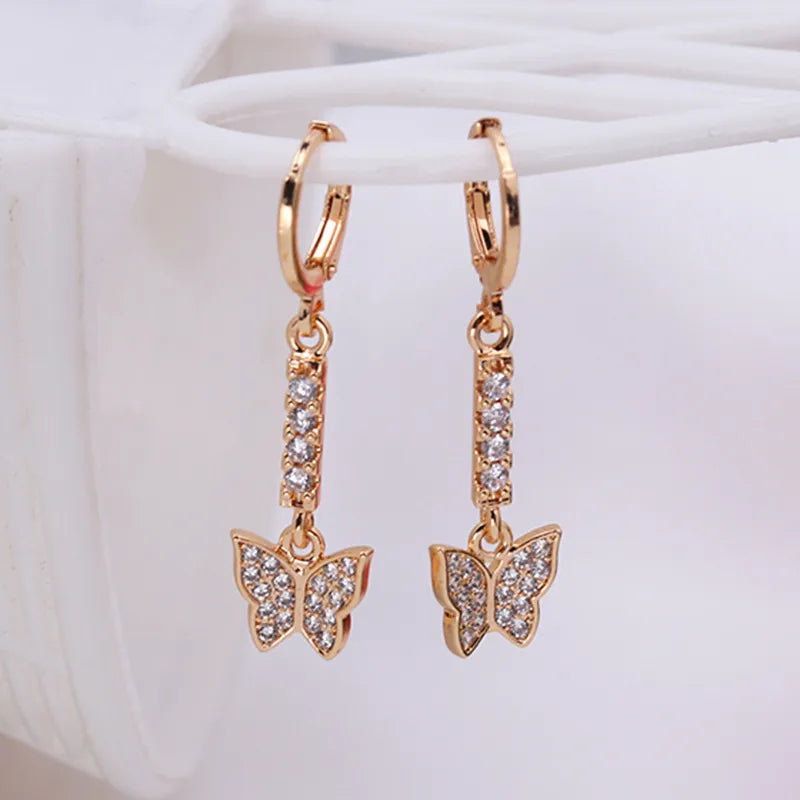 1 Pair Simple Style Classic Style Heart Shape Inlay Copper Zircon Drop Earrings