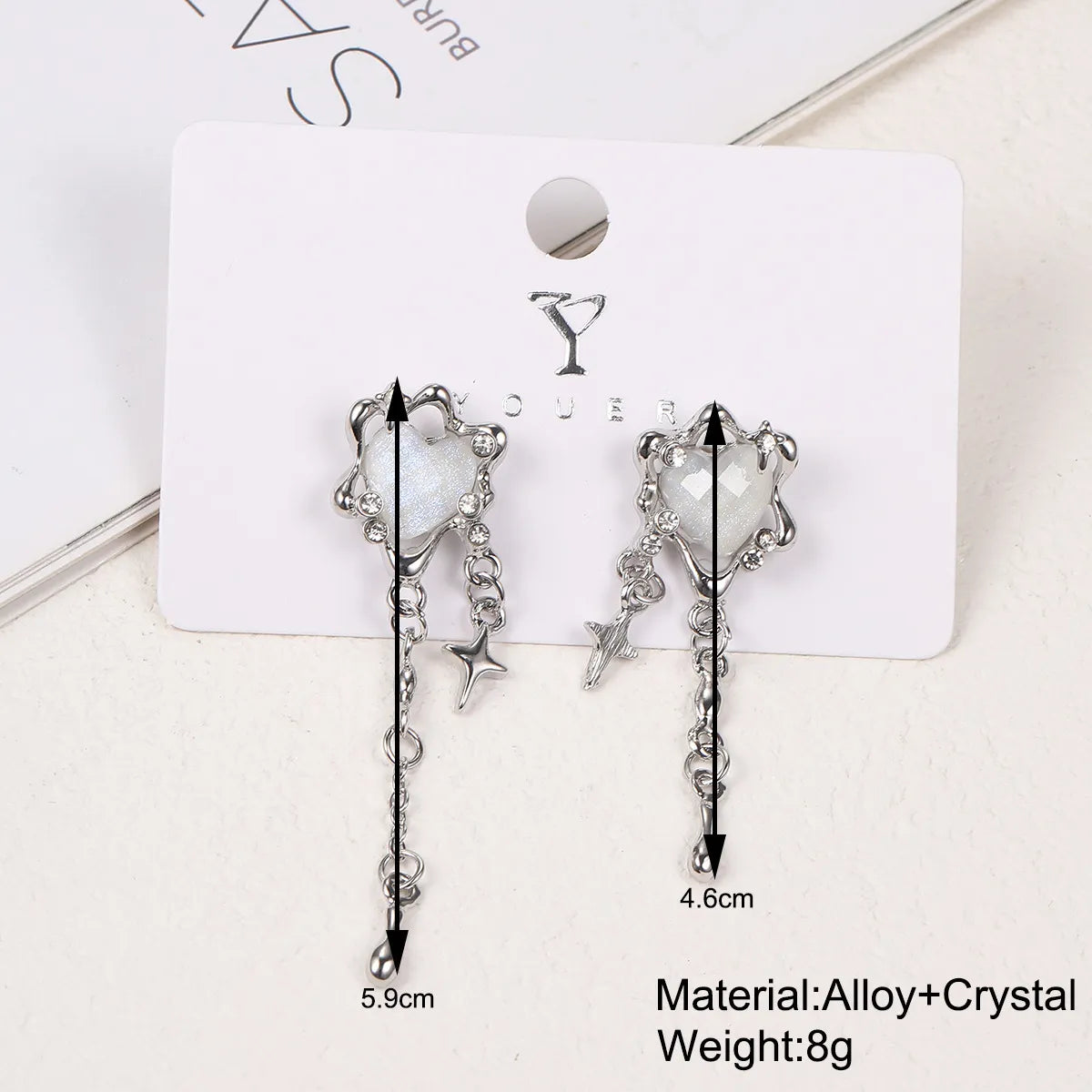 1 Pair Simple Style Classic Style Heart Shape Inlay Zinc Alloy Rhinestones Drop Earrings