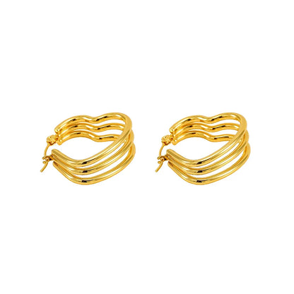 1 Pair Simple Style Classic Style Heart Shape Plating 304 Stainless Steel 18K Gold Plated Ear Studs