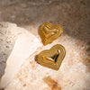 1 Pair Simple Style Classic Style Heart Shape Plating 316 Stainless Steel  18K Gold Plated Ear Studs