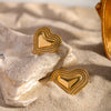 1 Pair Simple Style Classic Style Heart Shape Plating 316 Stainless Steel  18K Gold Plated Ear Studs