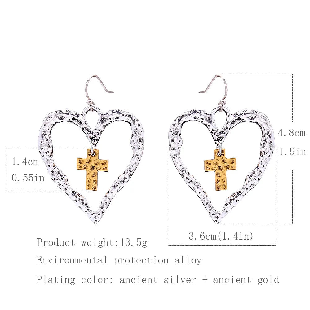 1 Pair Simple Style Classic Style Heart Shape Plating Alloy Drop Earrings