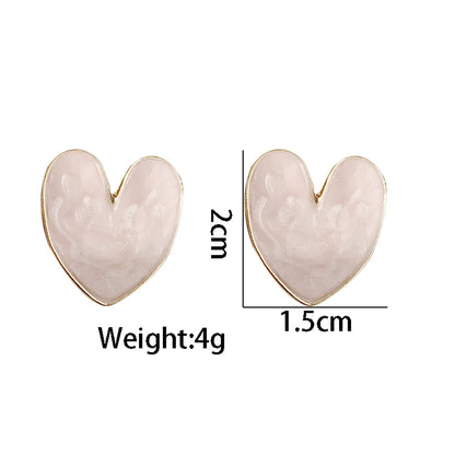 1 Pair Simple Style Classic Style Heart Shape Plating Alloy Gold Plated Ear Studs