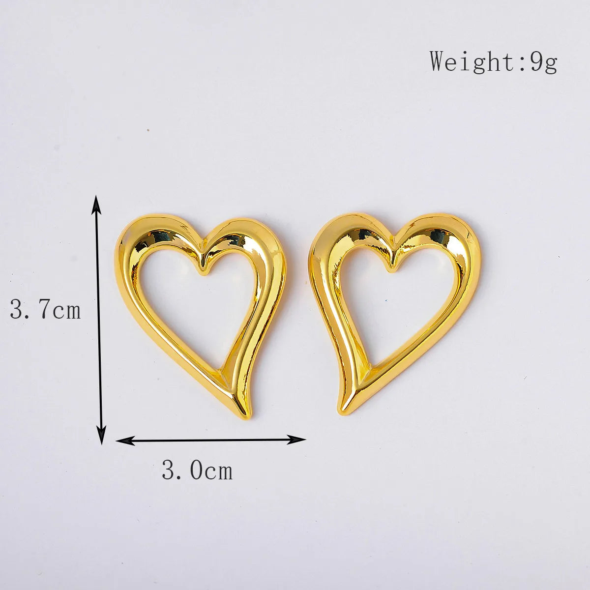 1 Pair Simple Style Classic Style Heart Shape Plating Copper 18K Gold Plated Drop Earrings