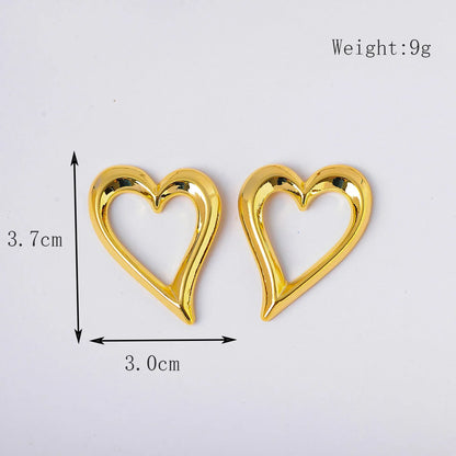 1 Pair Simple Style Classic Style Heart Shape Plating Copper 18K Gold Plated Drop Earrings