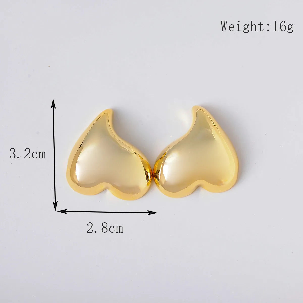 1 Pair Simple Style Classic Style Heart Shape Plating Copper 18K Gold Plated Drop Earrings