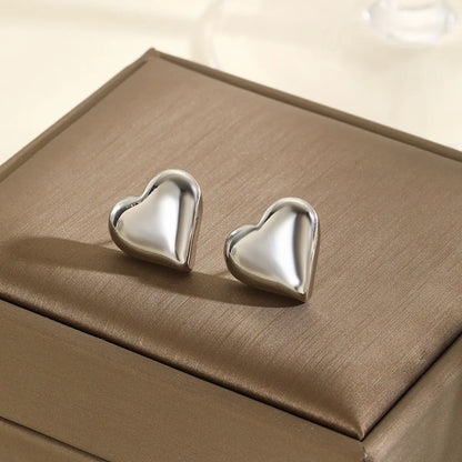 1 Pair Simple Style Classic Style Heart Shape Plating Copper 18K Gold Plated Ear Studs