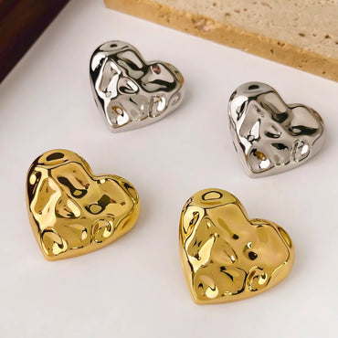 1 Pair Simple Style Classic Style Heart Shape Plating Copper 18K Gold Plated Ear Studs