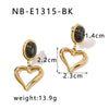 1 Pair Simple Style Classic Style Heart Shape Plating Inlay 304 Stainless Steel Natural Stone 18K Gold Plated Drop Earrings