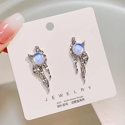 1 Pair Simple Style Classic Style Heart Shape Plating Inlay Alloy Rhinestones Ear Studs