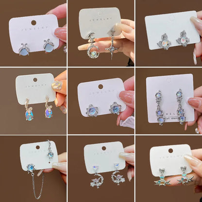 1 Pair Simple Style Classic Style Heart Shape Plating Inlay Alloy Rhinestones Ear Studs