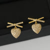 1 Pair Simple Style Classic Style Heart Shape Plating Inlay Copper Zircon 16K Gold Plated Drop Earrings