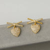 1 Pair Simple Style Classic Style Heart Shape Plating Inlay Copper Zircon 16K Gold Plated Drop Earrings