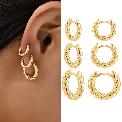 1 Pair Simple Style Classic Style Heart Shape Plating Stainless Steel Gold Plated Earrings