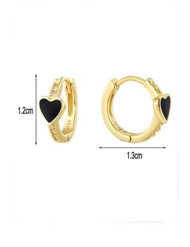 1 Pair Simple Style Classic Style Heart Shape Plating Sterling Silver Earrings