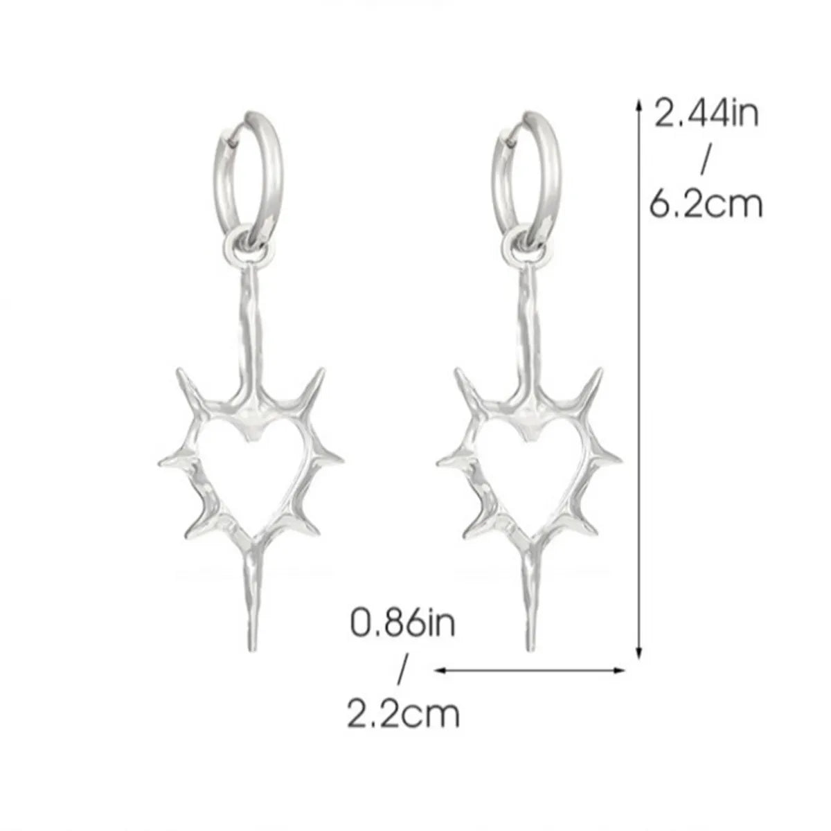 1 Pair Simple Style Classic Style Heart Shape Plating Zinc Alloy Drop Earrings