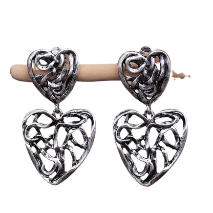 1 Pair Simple Style Classic Style Heart Shape Plating Zinc Alloy Gold Plated Drop Earrings