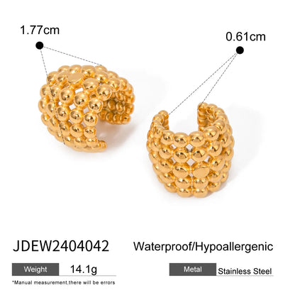 1 Pair Simple Style Classic Style Honeycomb Plating 304 Stainless Steel 18K Gold Plated Ear Cuffs