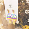 1 Pair Simple Style Classic Style Ice Cream Inlay Plastic Resin Rhinestones Drop Earrings