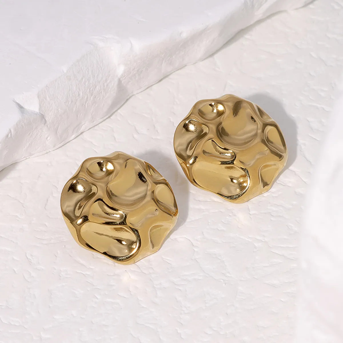 1 Pair Simple Style Classic Style Irregular Plating 304 Stainless Steel 18K Gold Plated Ear Studs