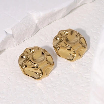 1 Pair Simple Style Classic Style Irregular Plating 304 Stainless Steel 18K Gold Plated Ear Studs