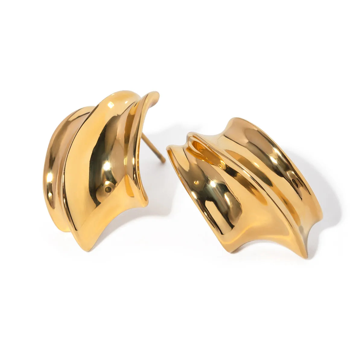 1 Pair Simple Style Classic Style Irregular Plating Stainless Steel 18K Gold Plated Ear Studs