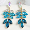 1 Pair Simple Style Classic Style Leaf Water Droplets Inlay Zinc Alloy Rhinestones Drop Earrings