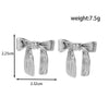 1 Pair Simple Style Classic Style Leaves Bow Knot Plating 304 Stainless Steel