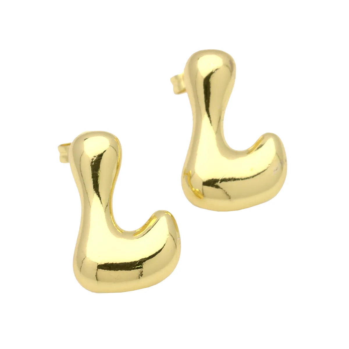 1 Pair Simple Style Classic Style Letter Gold Plated Ear Studs