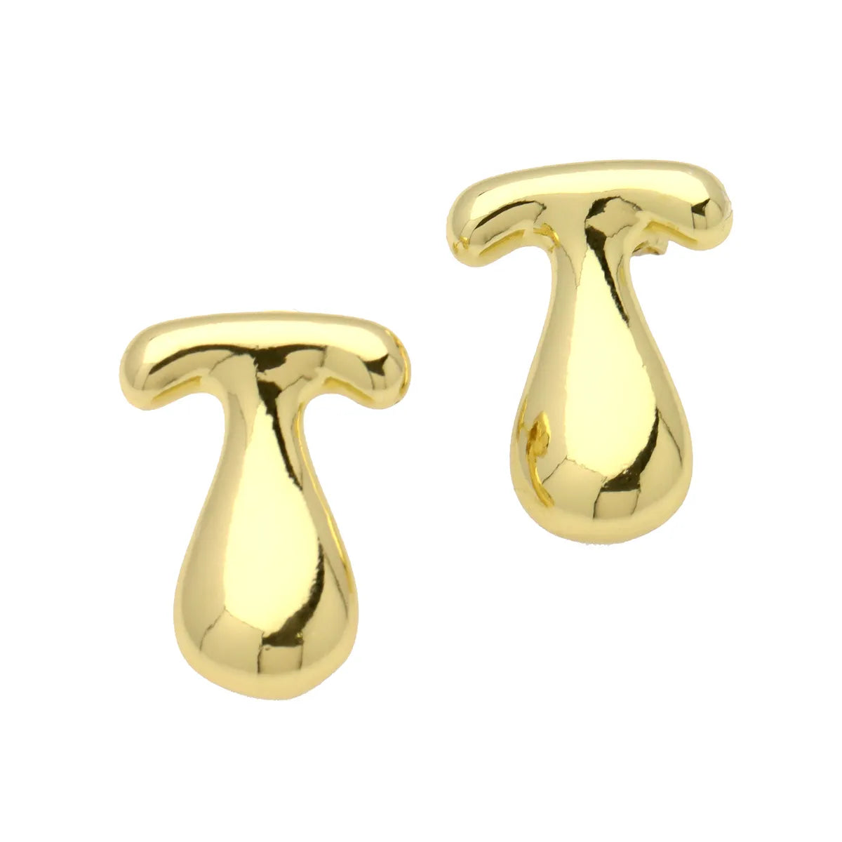 1 Pair Simple Style Classic Style Letter Gold Plated Ear Studs