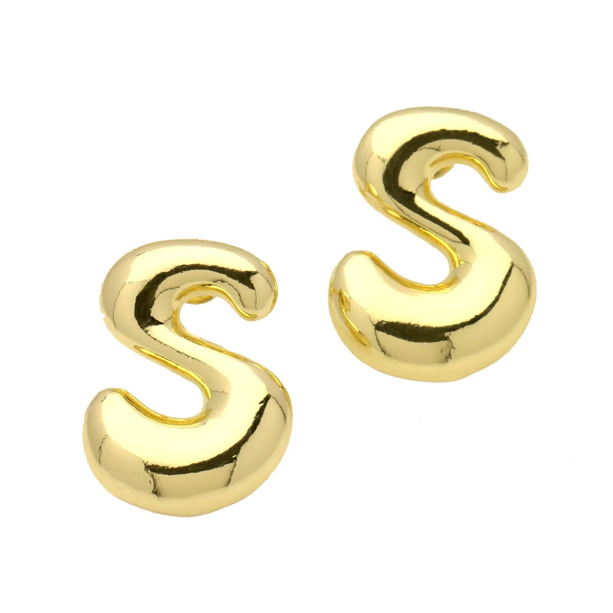 1 Pair Simple Style Classic Style Letter Gold Plated Ear Studs