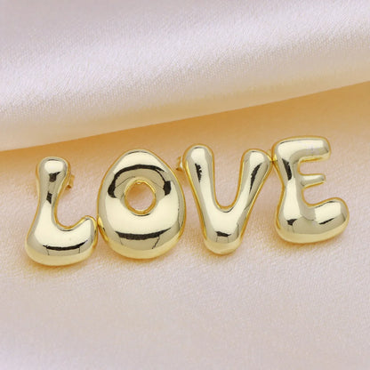 1 Pair Simple Style Classic Style Letter Gold Plated Ear Studs