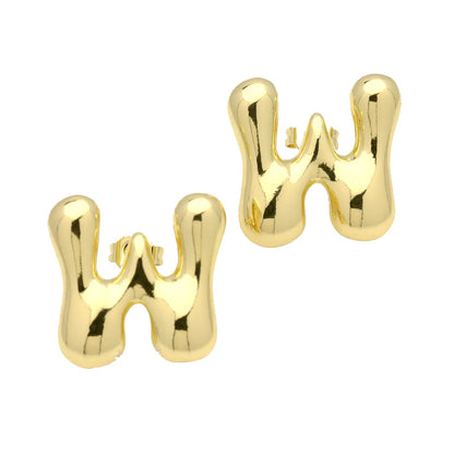 1 Pair Simple Style Classic Style Letter Gold Plated Ear Studs