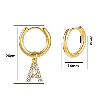 1 Pair Simple Style Classic Style Letter Inlay 304 Stainless Steel Rhinestones Drop Earrings