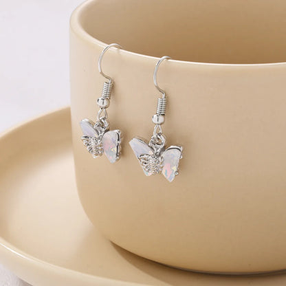 1 Pair Simple Style Classic Style Letter Inlay Alloy Zircon Drop Earrings